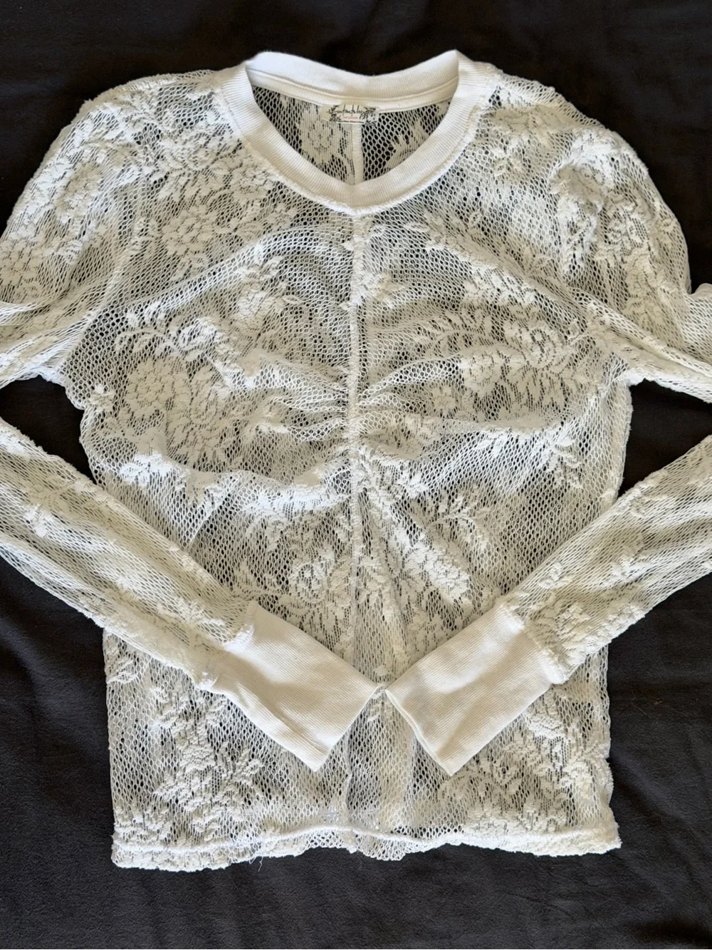 FP Cool With It Floral Lace Long Sleeve Layering Top
